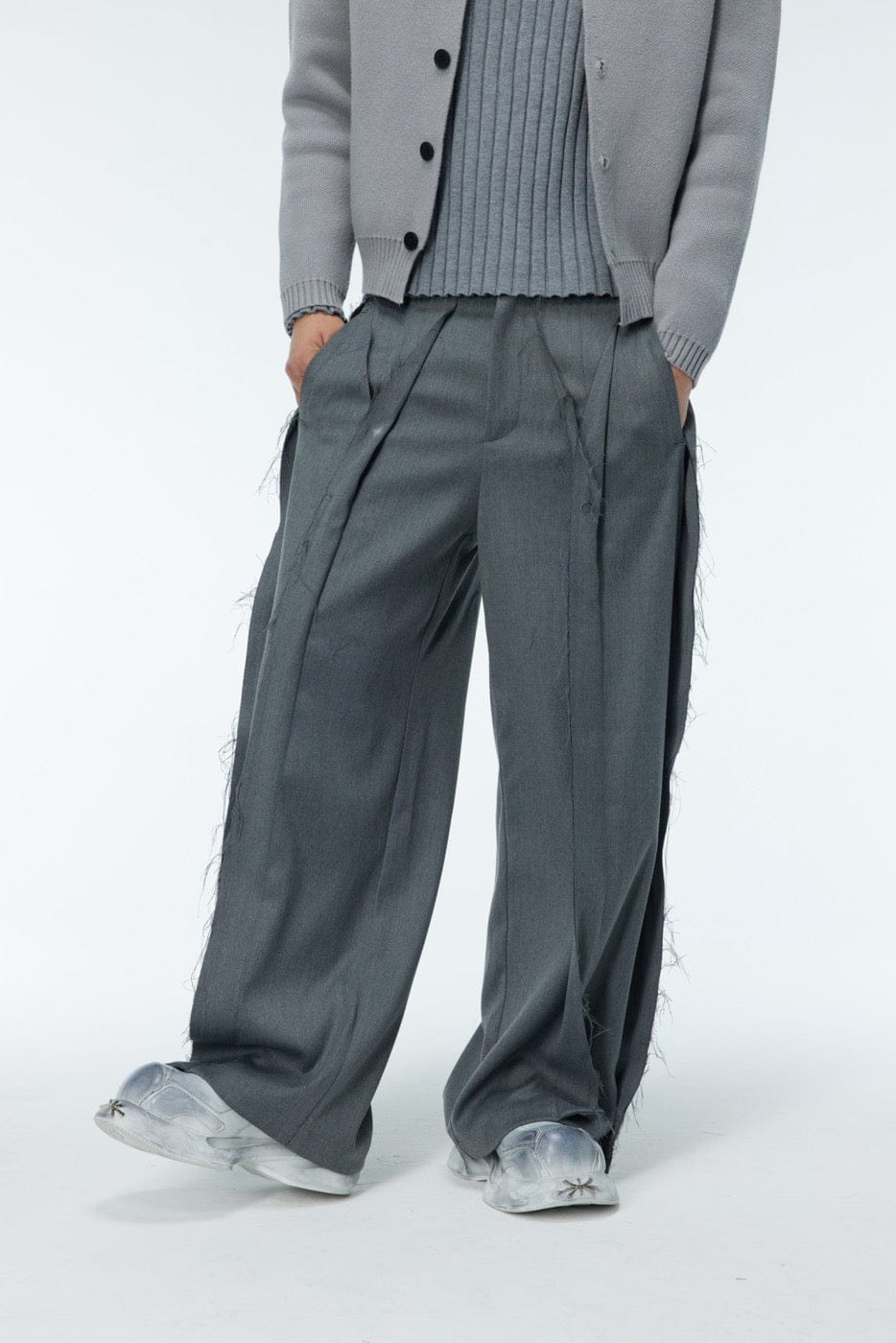 WHISTLEHUNTER Spliced Raw Edge Trousers-Pants-S-Free Shipping Leatheretro