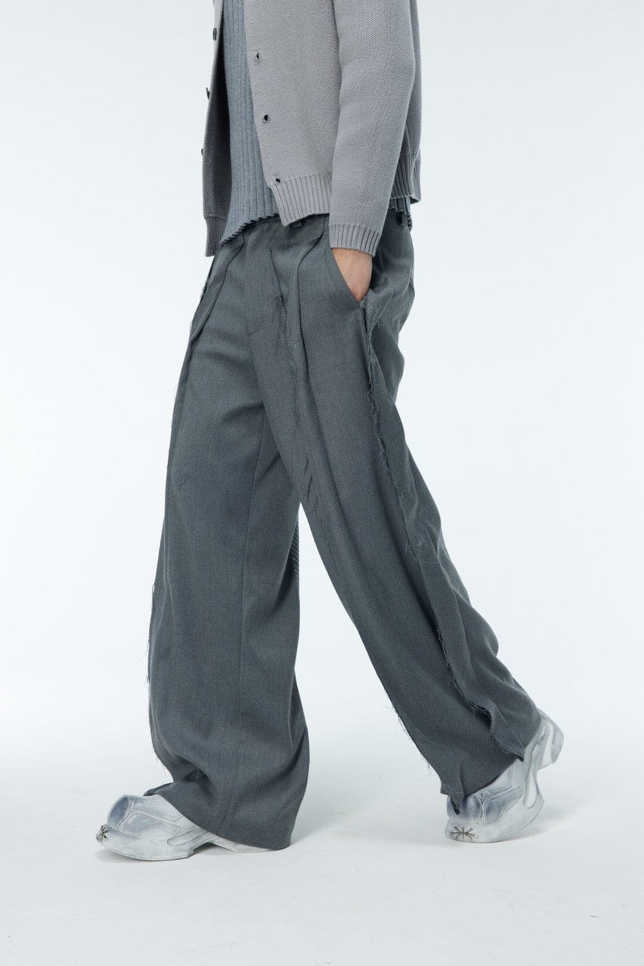WHISTLEHUNTER Spliced Raw Edge Trousers-Pants-S-Free Shipping Leatheretro