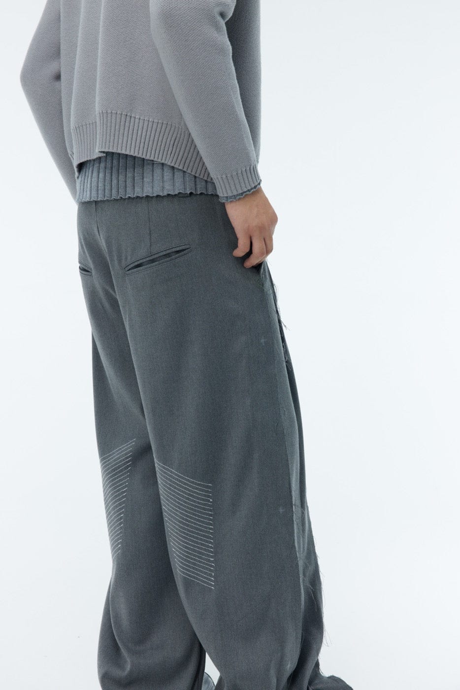 WHISTLEHUNTER Spliced Raw Edge Trousers-Pants-S-Free Shipping Leatheretro