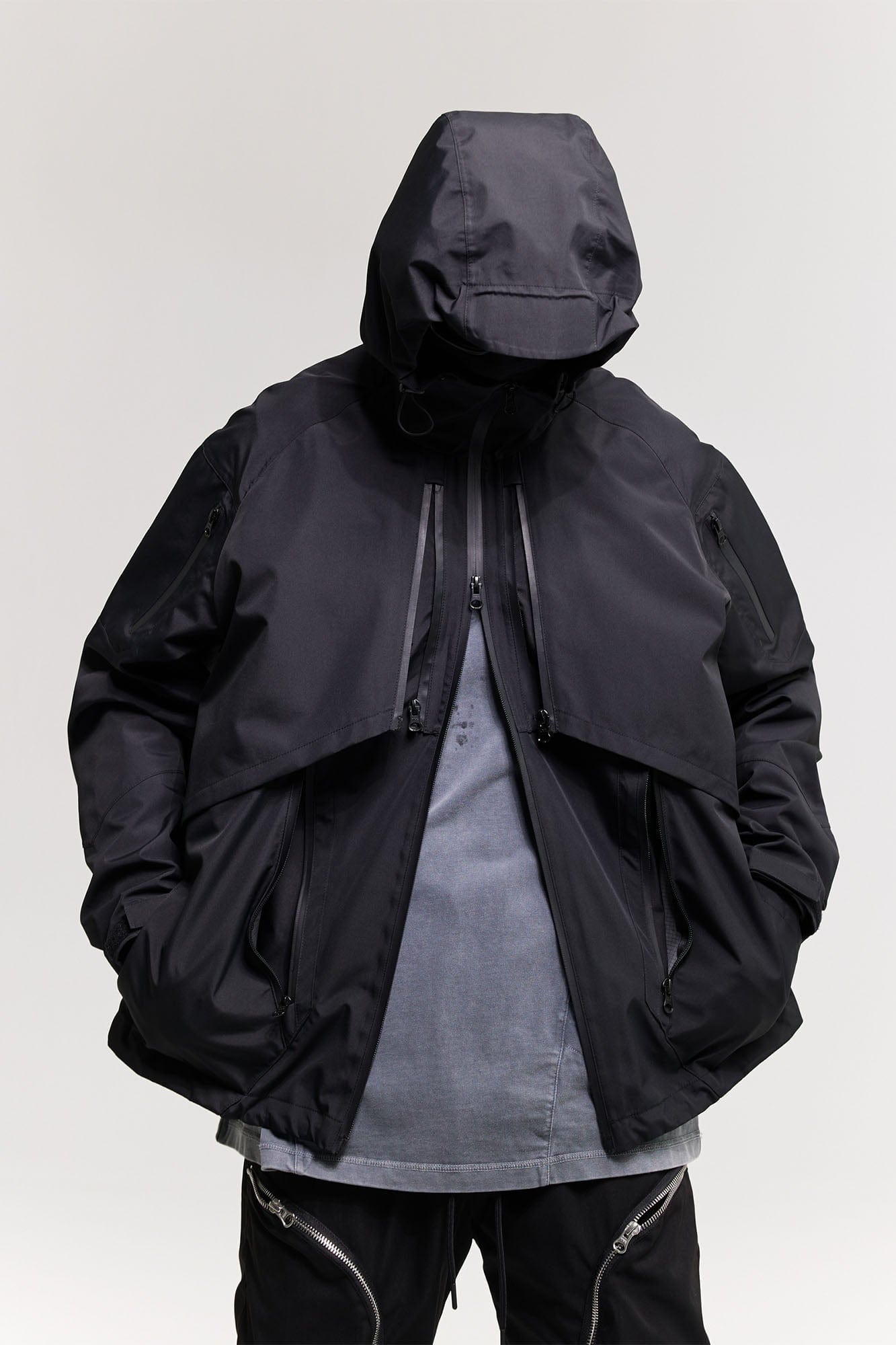 CATSSTAC Layered Multi-Pocket Waterproof Hooded Jacket-Jacket-M-Thin-Free Shipping Leatheretro