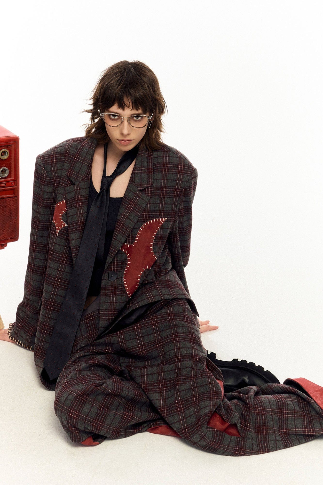 OIPWORD Retro Birds Patchwork Plaid Blazer-Jacket-S-Free Shipping Leatheretro