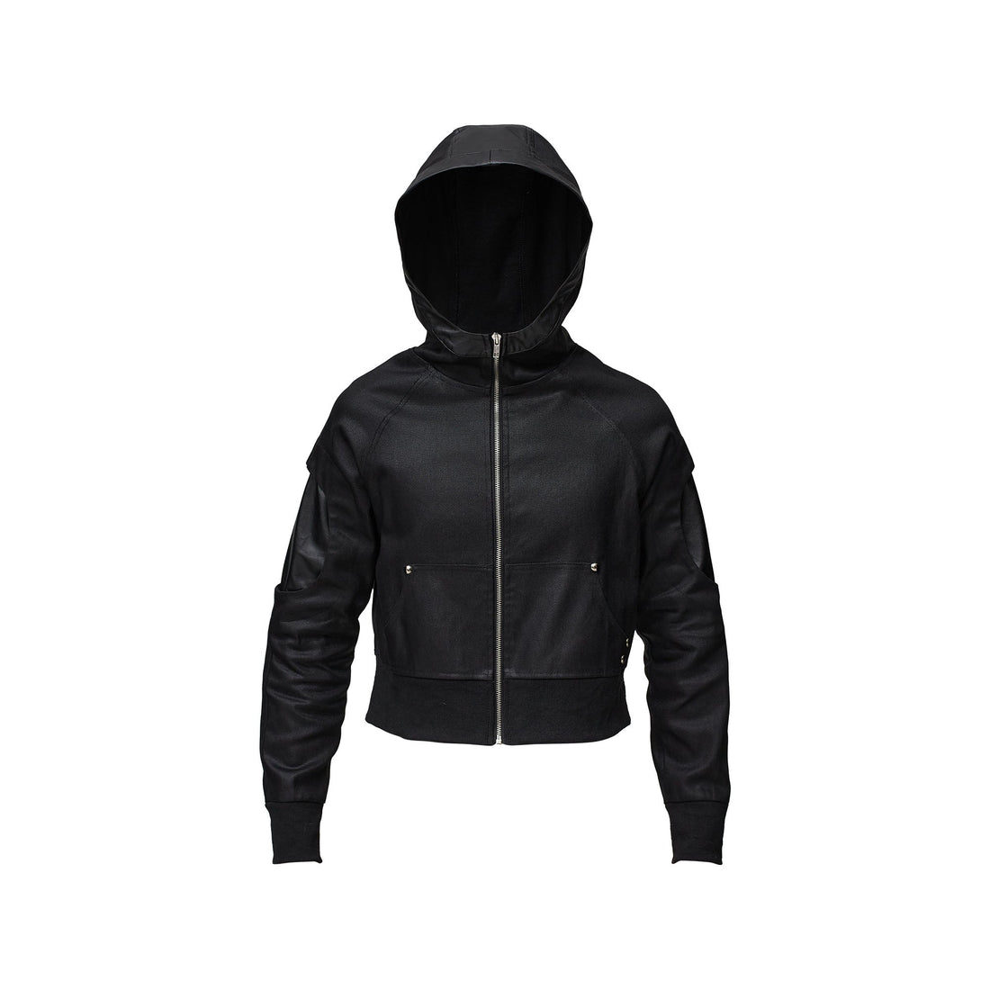 RECOVER ZONE Distressed Rivet PU Cropped Jacket-Jacket-S (Preorder)-Free Shipping Leatheretro