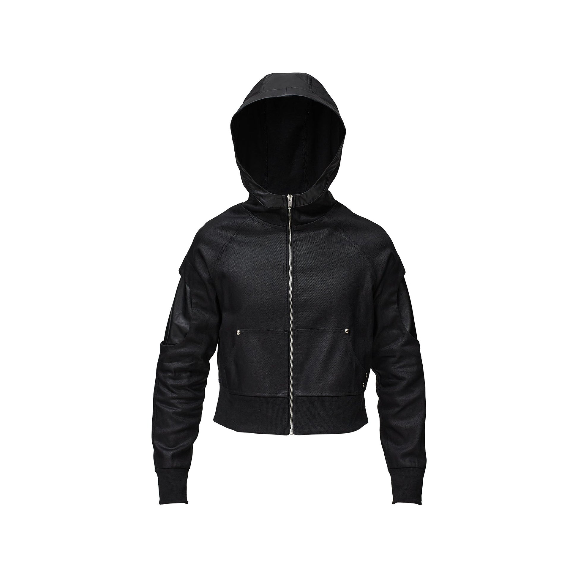 RECOVER ZONE Distressed Rivet PU Cropped Jacket-Jacket-S (Preorder)-Free Shipping Leatheretro