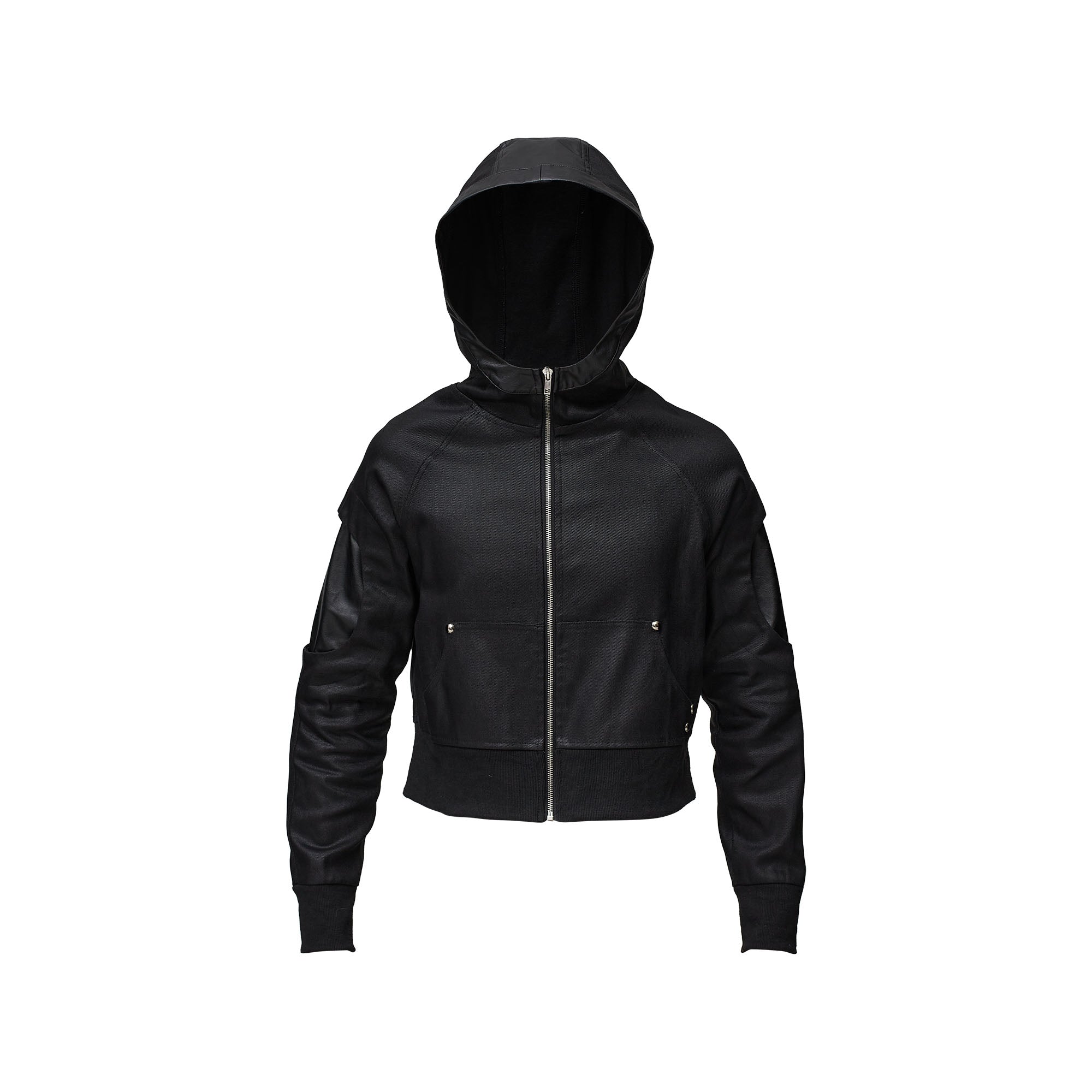 RECOVER ZONE Distressed Rivet PU Cropped Jacket-Jacket-S (Preorder)-Free Shipping Leatheretro