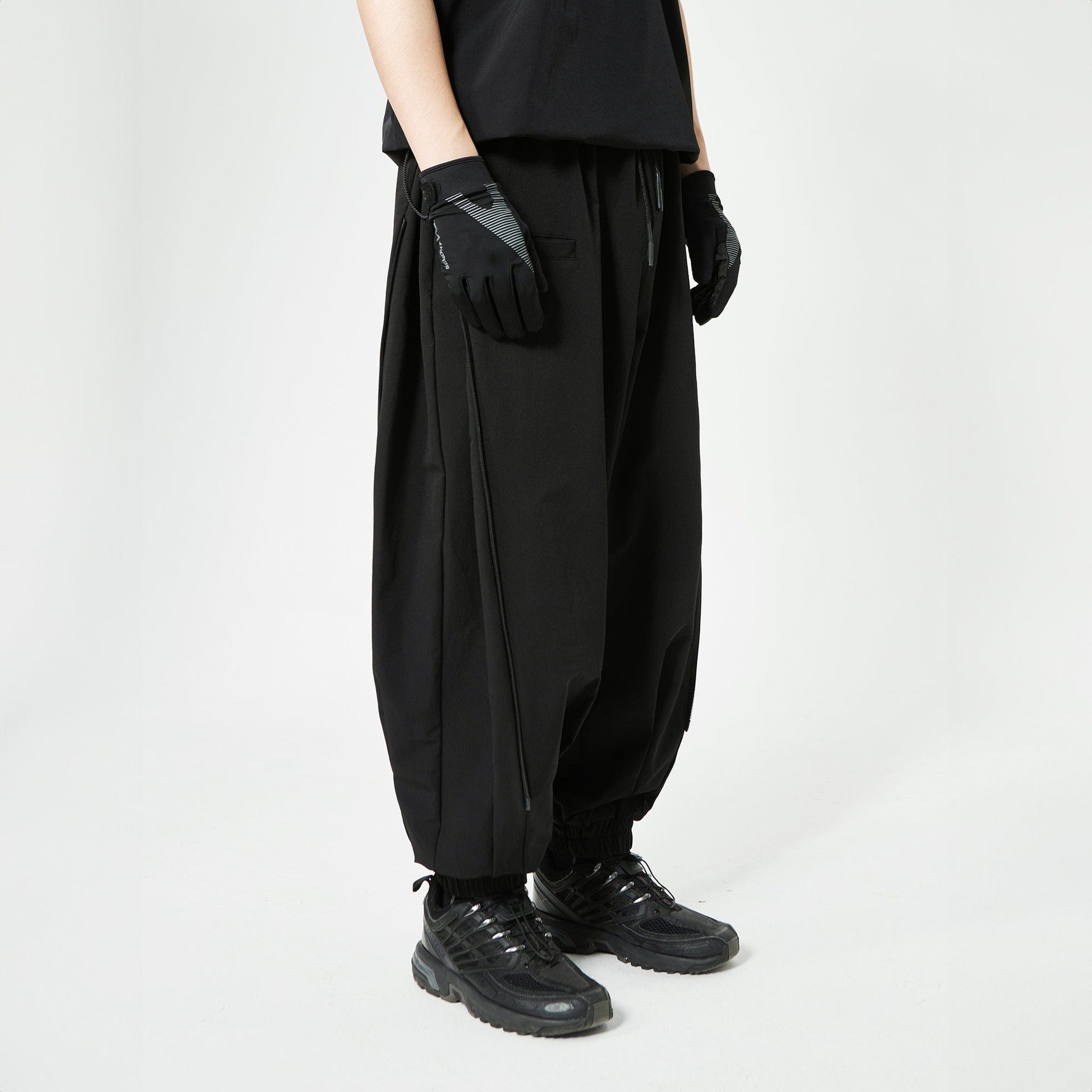 SILENSTORM Double-Zip Wide-Leg Jogger Pants-Pants-S-Free Shipping Leatheretro