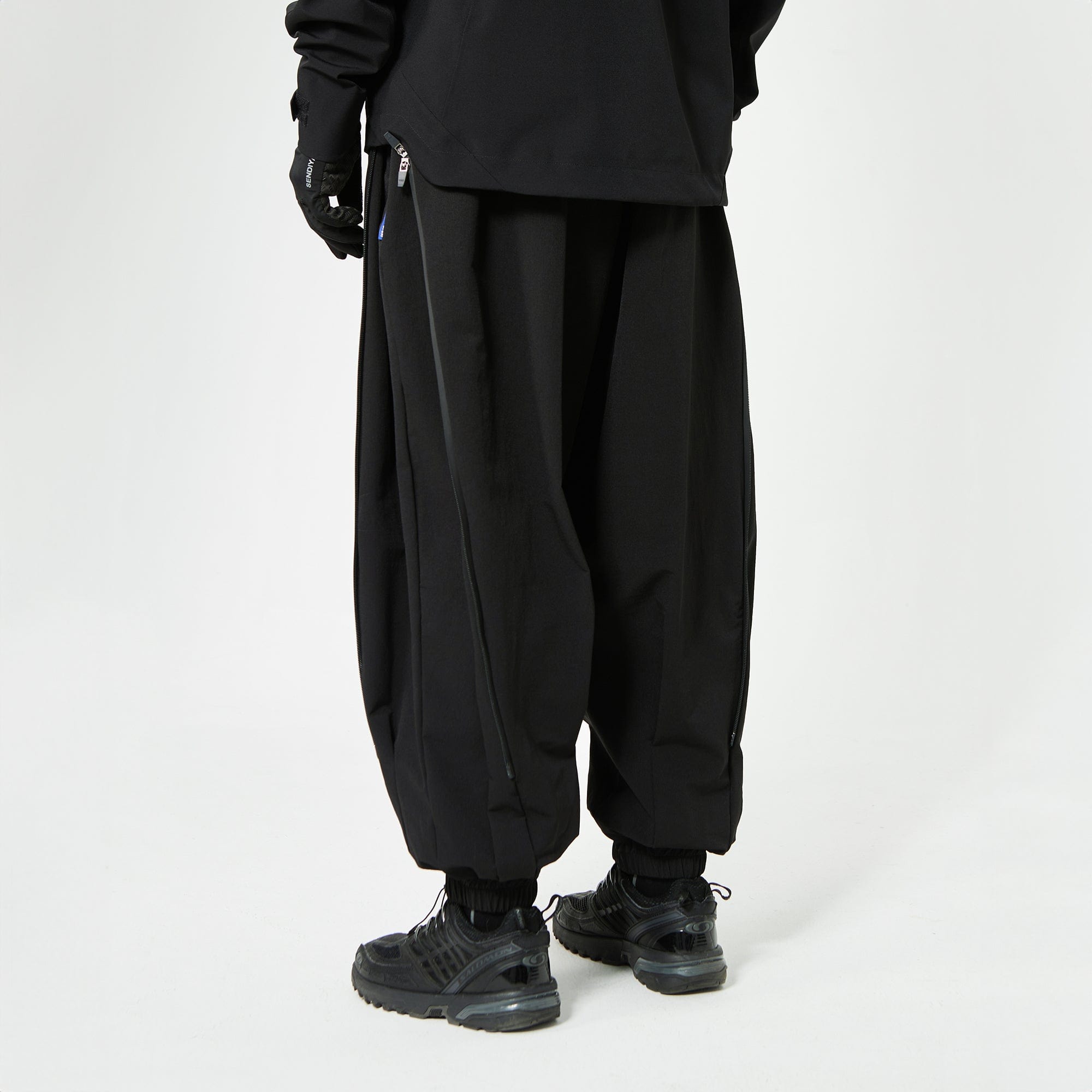 SILENSTORM Double-Zip Wide-Leg Jogger Pants-Pants-S-Free Shipping Leatheretro