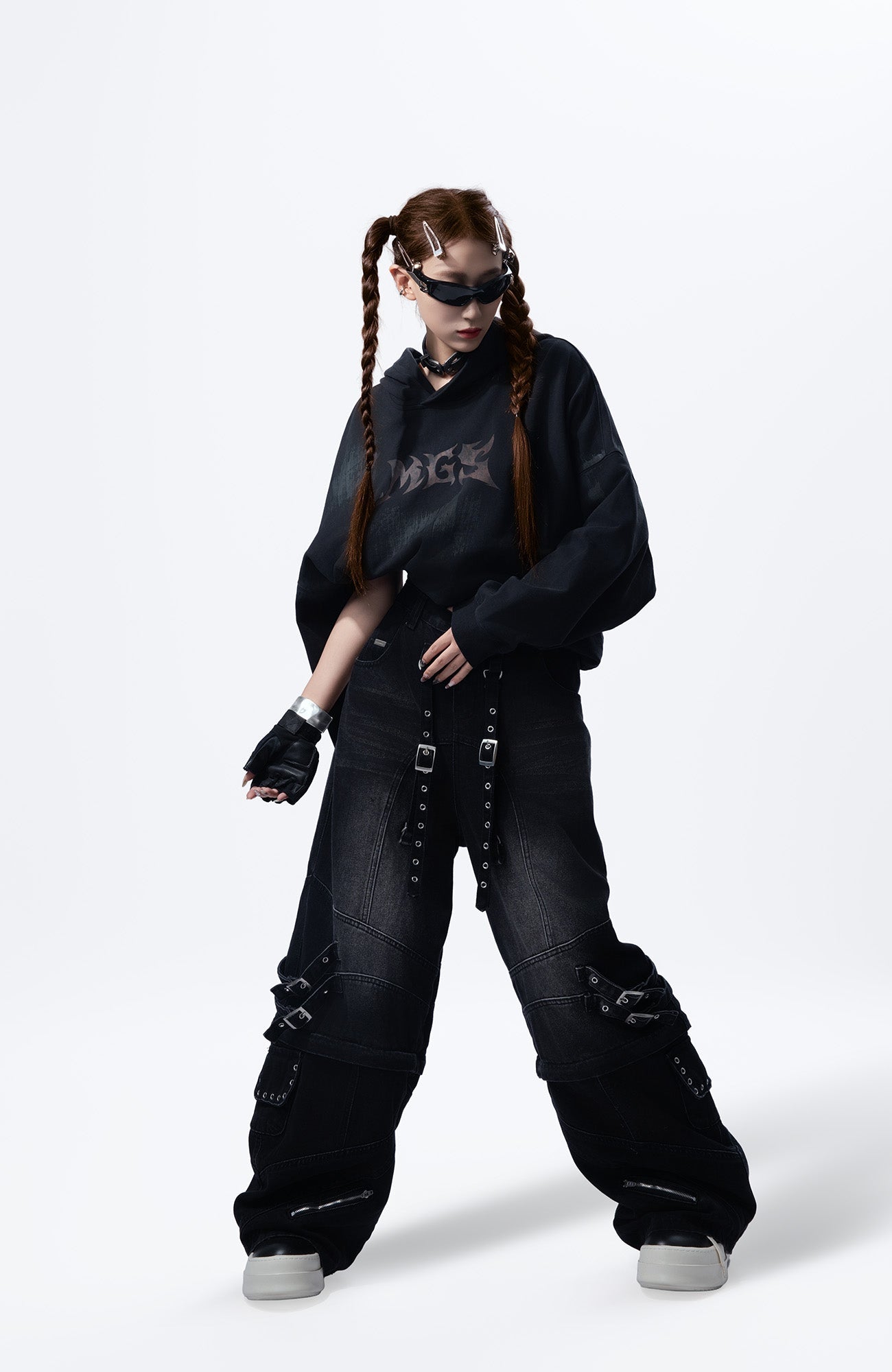 MOGONGSHE Detachable Drape-Strap Washed Jeans-Jeans-S-Free Shipping Leatheretro
