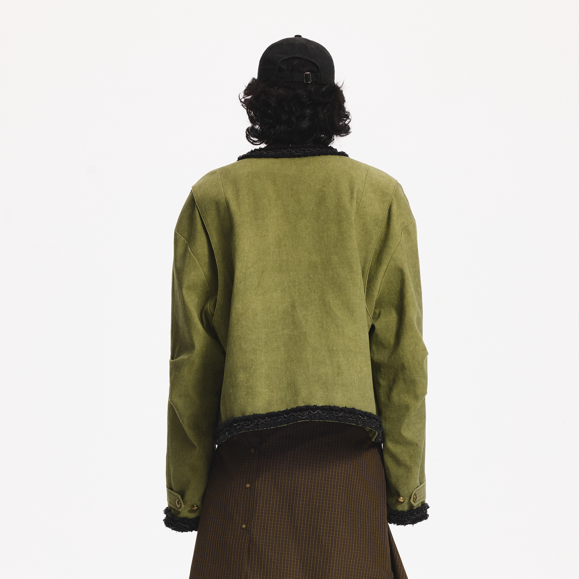 LEONSENSE Paneled Fleece Trim Paint-Splattered Jacket-Jacket-S (Preorder)-Free Shipping Leatheretro