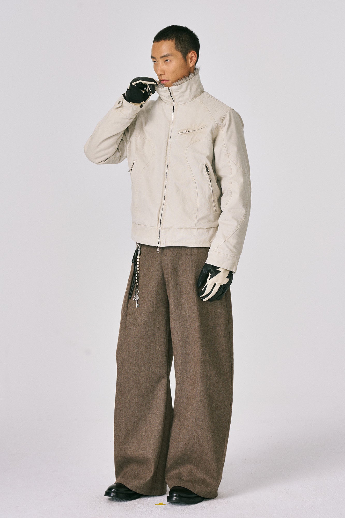 CATSSTAC Faux Fur Lining Washed Jacket-Jacket-M (Preorder)-Dark Gray-Free Shipping Leatheretro