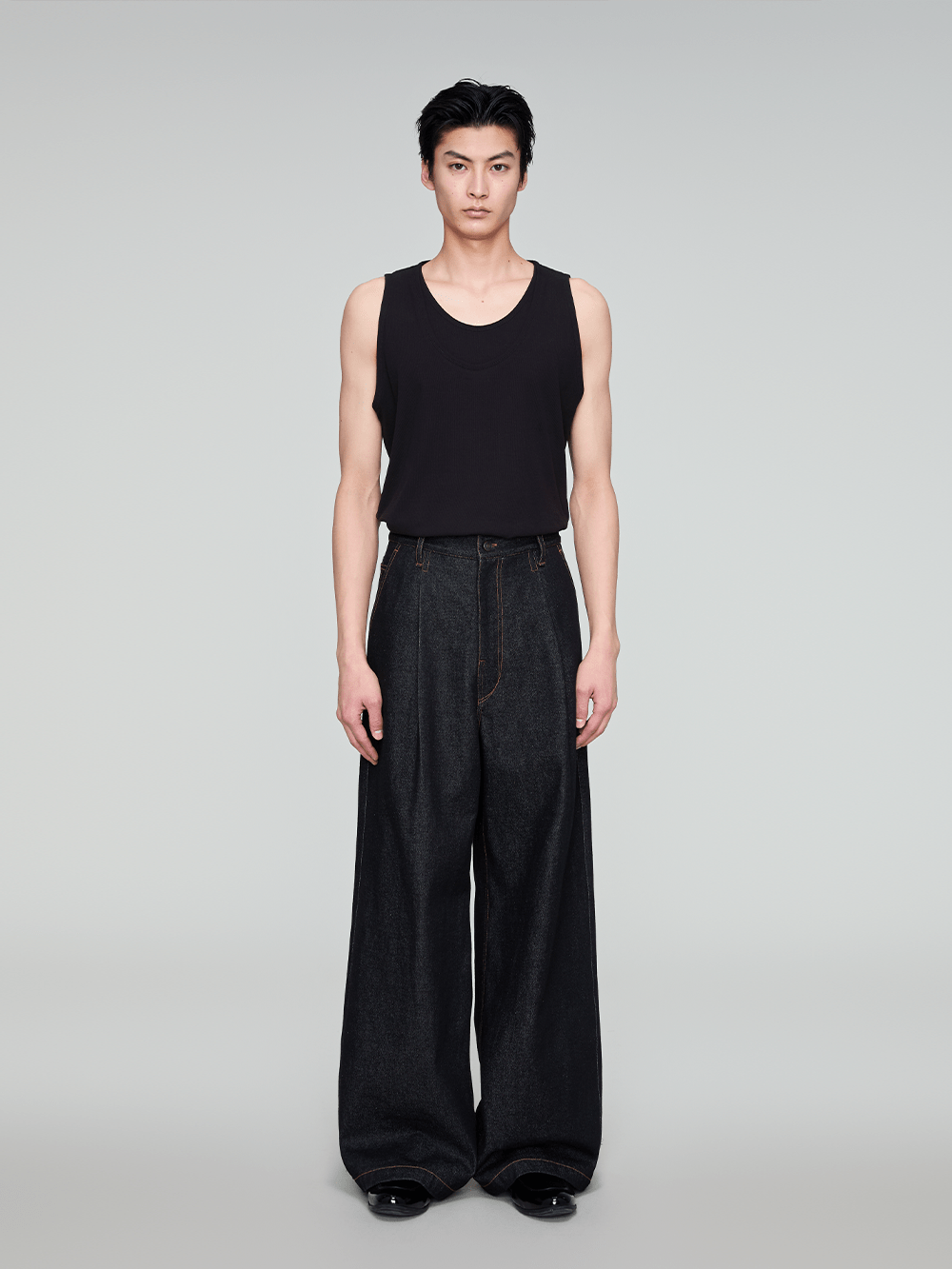OPICLOTH Retro Washed Pleated Wide-Leg Jeans-Jeans-XS-Free Shipping Leatheretro