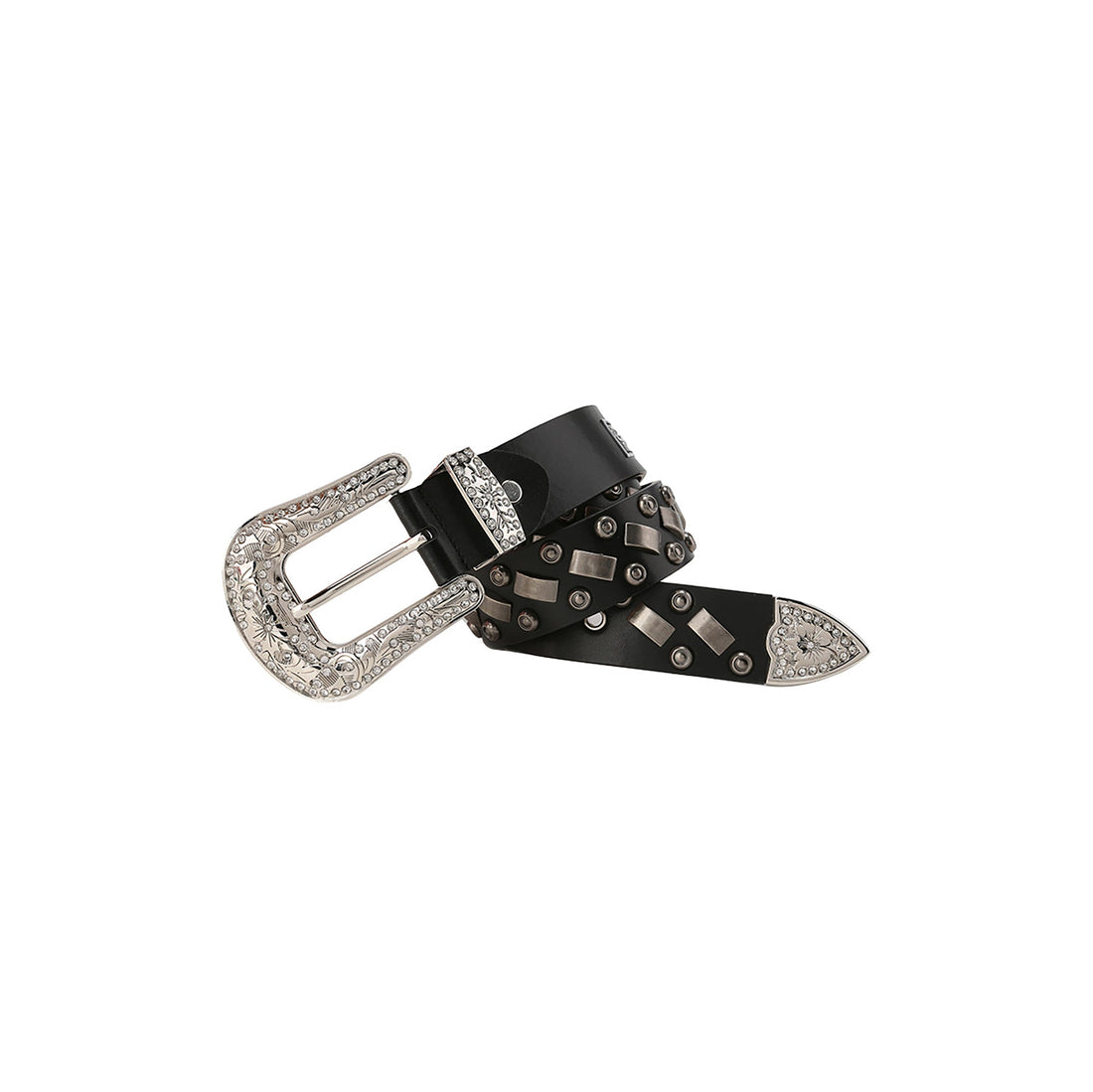 CYCYCY Studded Filigree Leather Belt-Accessories-One Size-Cross-Free Shipping Leatheretro