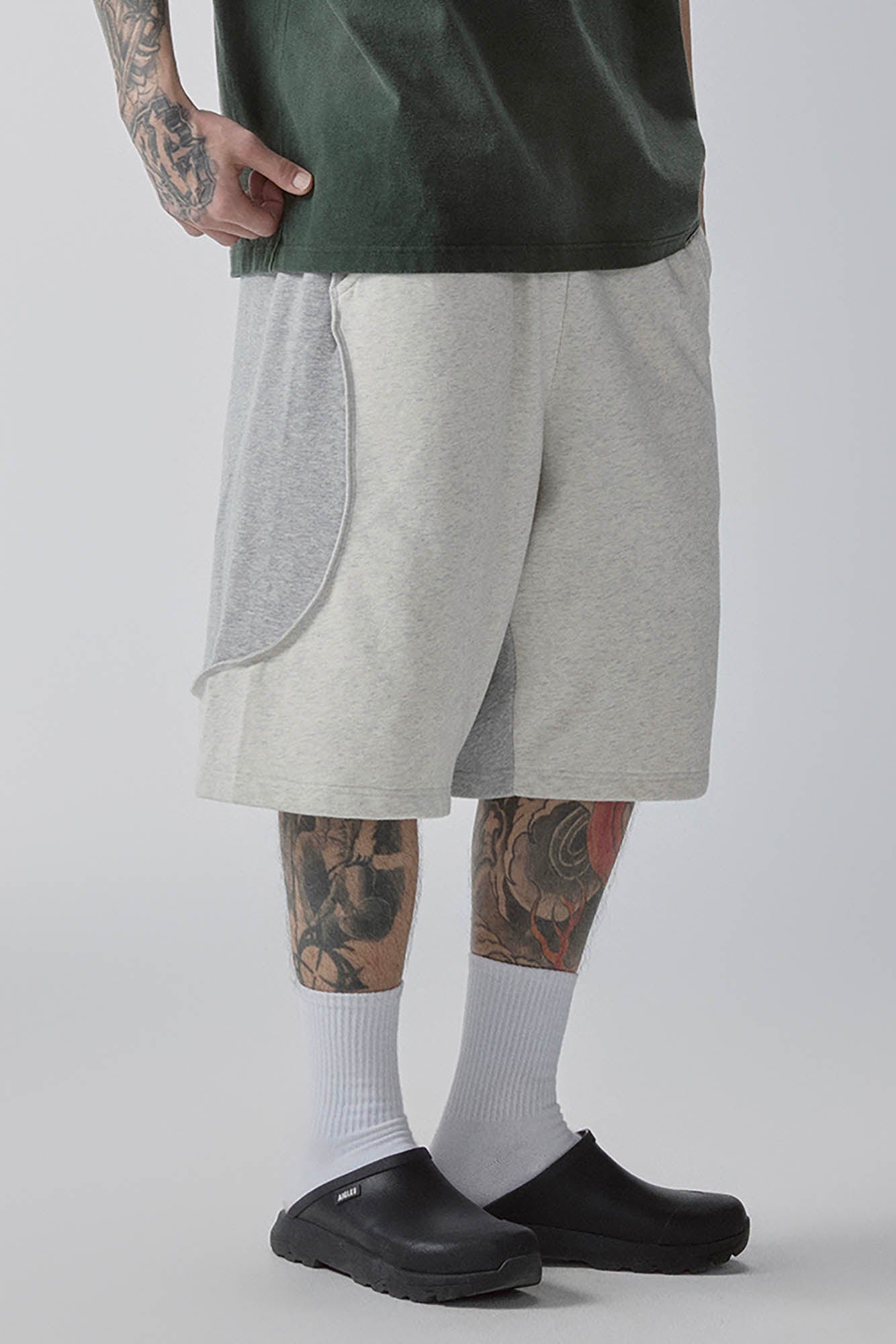 F2CE Curved Spliced Contrast Shorts-Shorts-S-Free Shipping Leatheretro