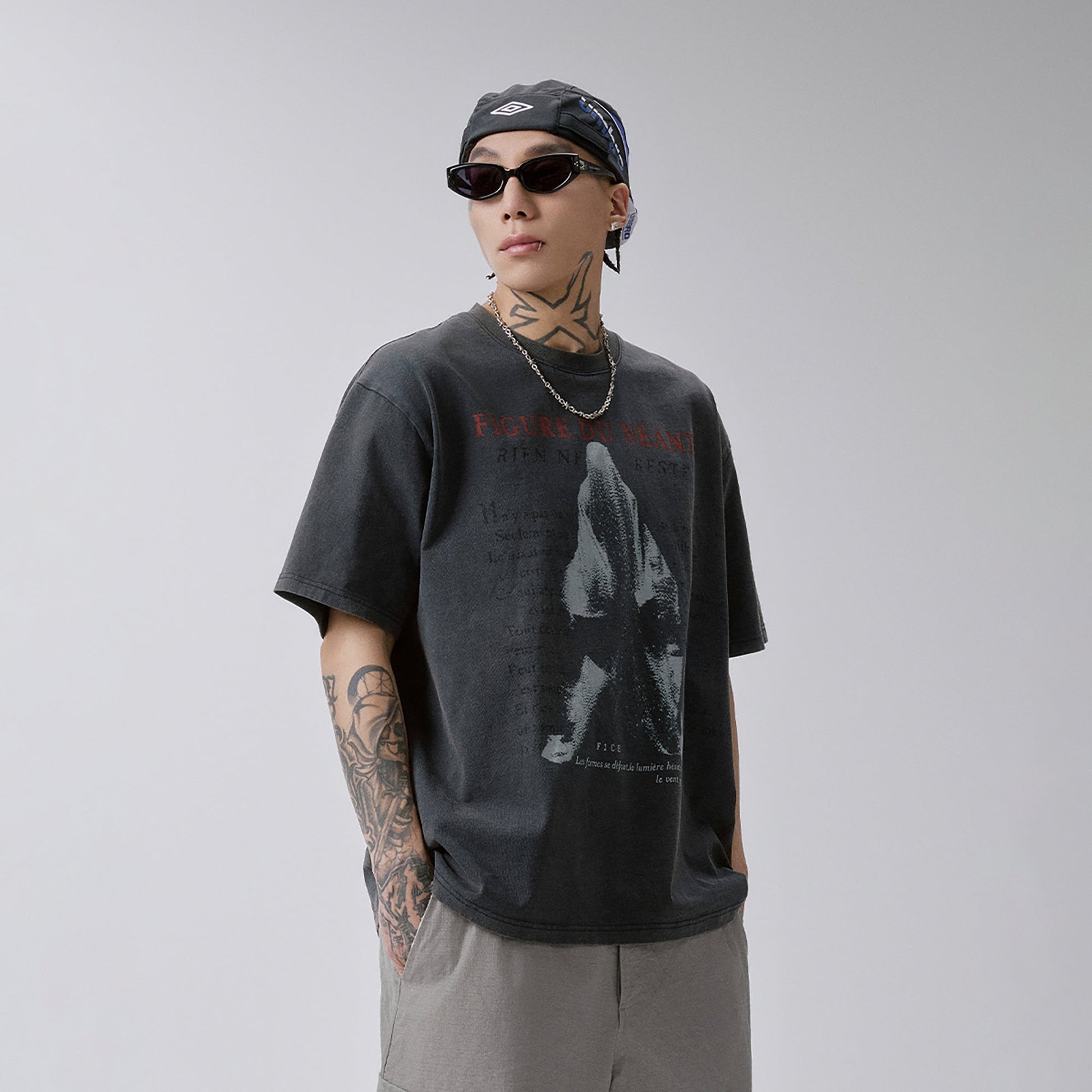F2CE Washed Void Figure Graphic Tee-T Shirt-S-Free Shipping Leatheretro