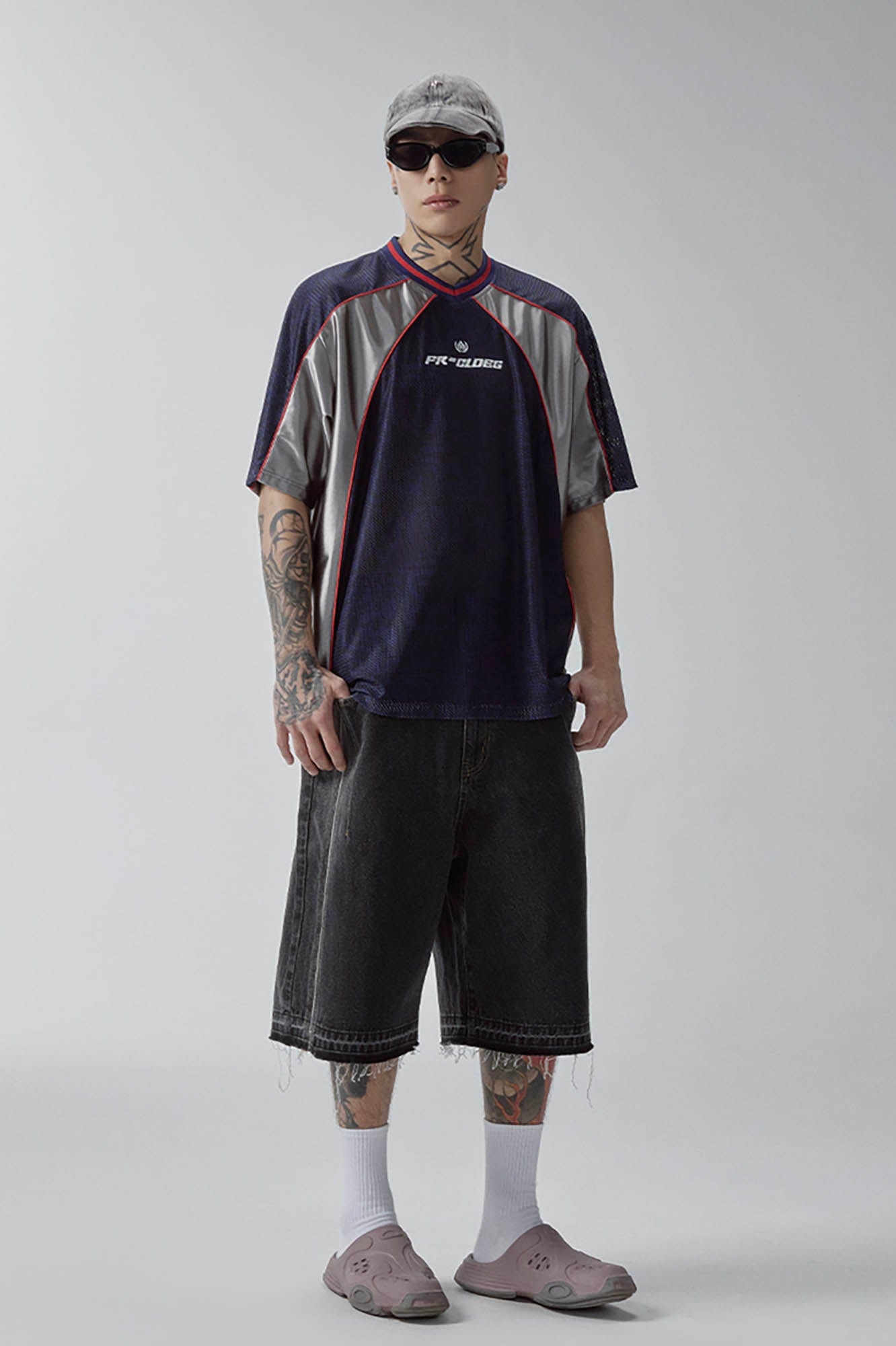 F2CE Mesh Contrast-Panel Quick-Dry Jersey-T Shirt-S-Free Shipping Leatheretro