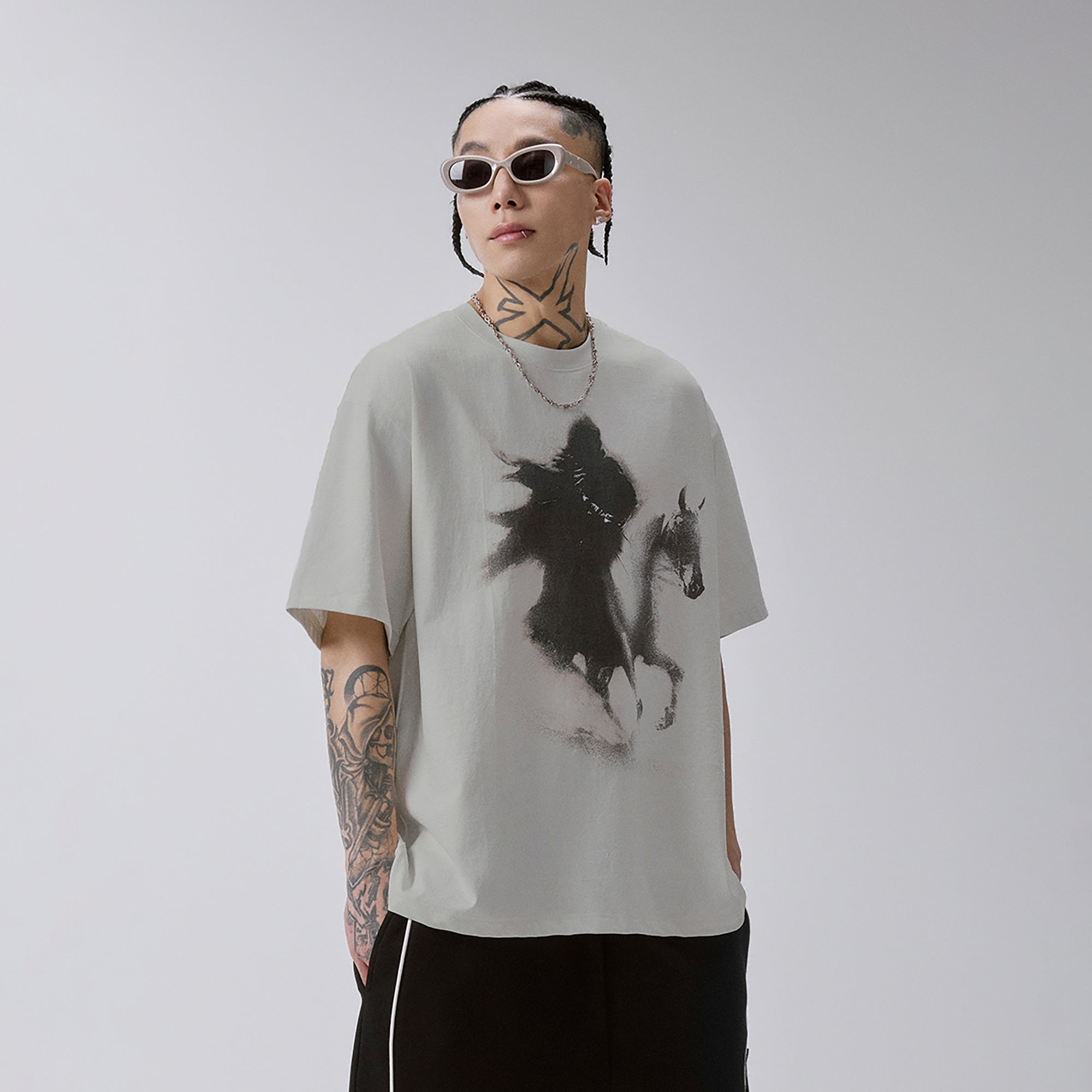 F2CE Shadow Rider Graphic Tee-T Shirt-S-Free Shipping Leatheretro