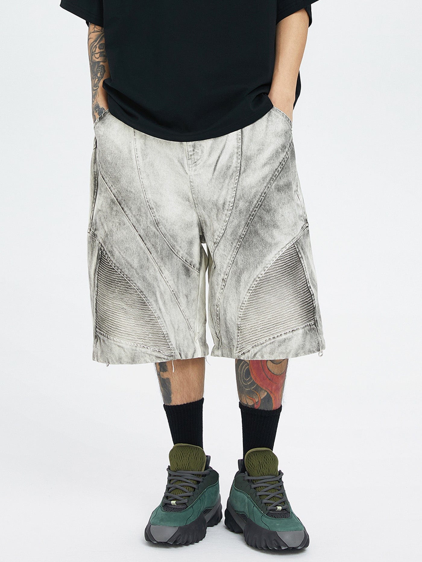 F2CE Distressed Detachable Parachute Pants-Pants-S-Free Shipping Leatheretro