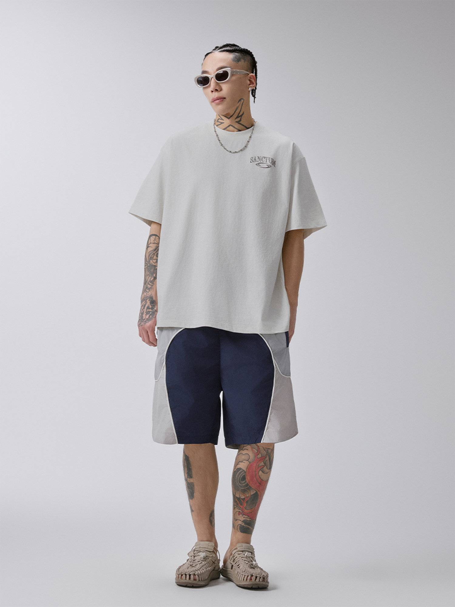 F2CE Contrast Paneled Sport Shorts-Shorts-S / 27-31"-Free Shipping Leatheretro