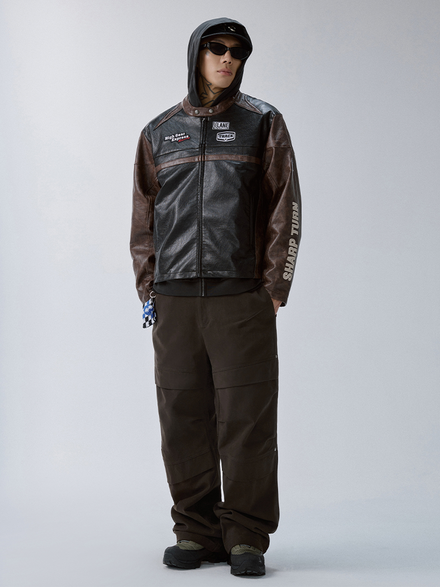 F2CE Retro Embroidered Patch PU Moto Jacket-Jacket-S-Free Shipping Leatheretro