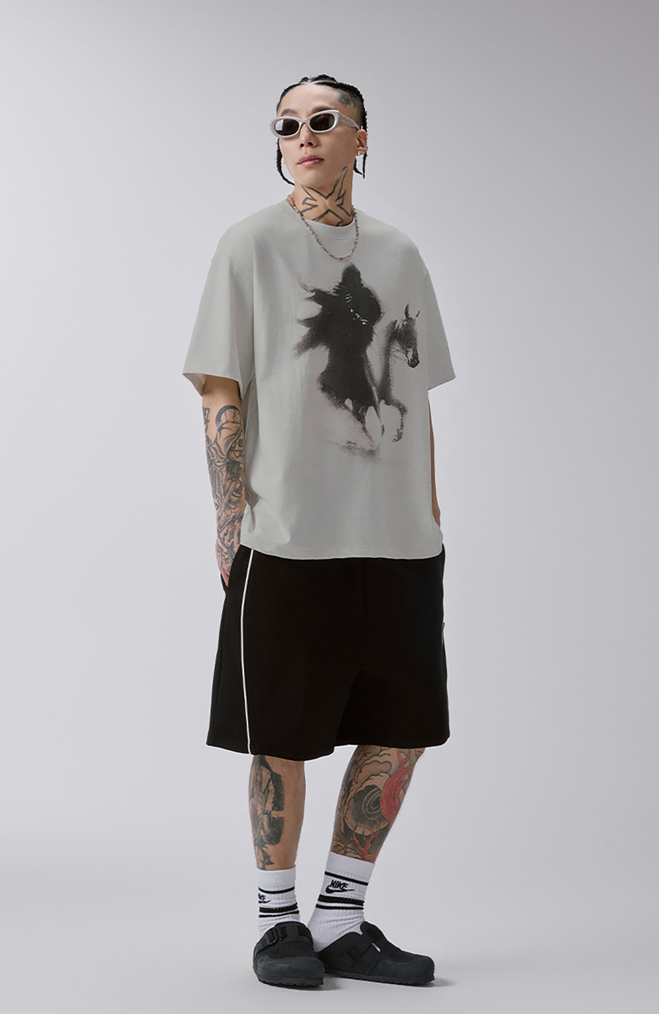 F2CE Shadow Rider Graphic Tee-T Shirt-S-Free Shipping Leatheretro