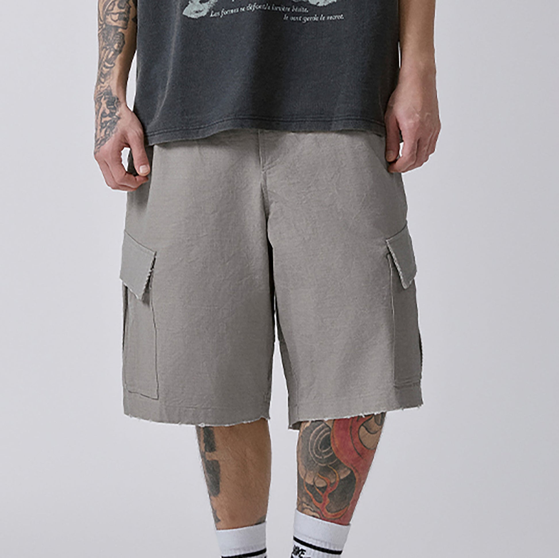 F2CE Zipper Pocket Utility Shorts-Shorts-S-Free Shipping Leatheretro