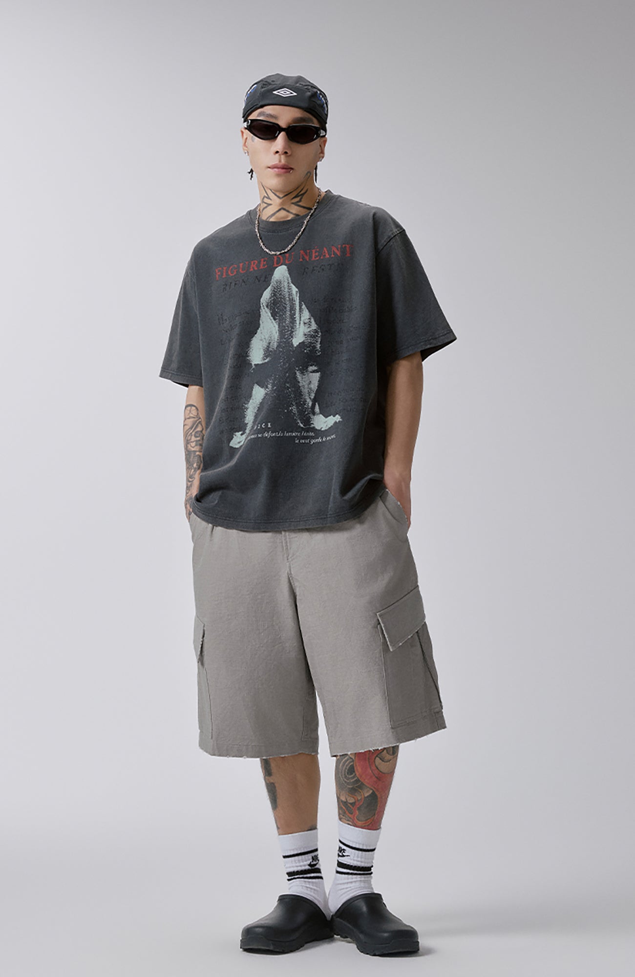 F2CE Washed Void Figure Graphic Tee-T Shirt-S-Free Shipping Leatheretro