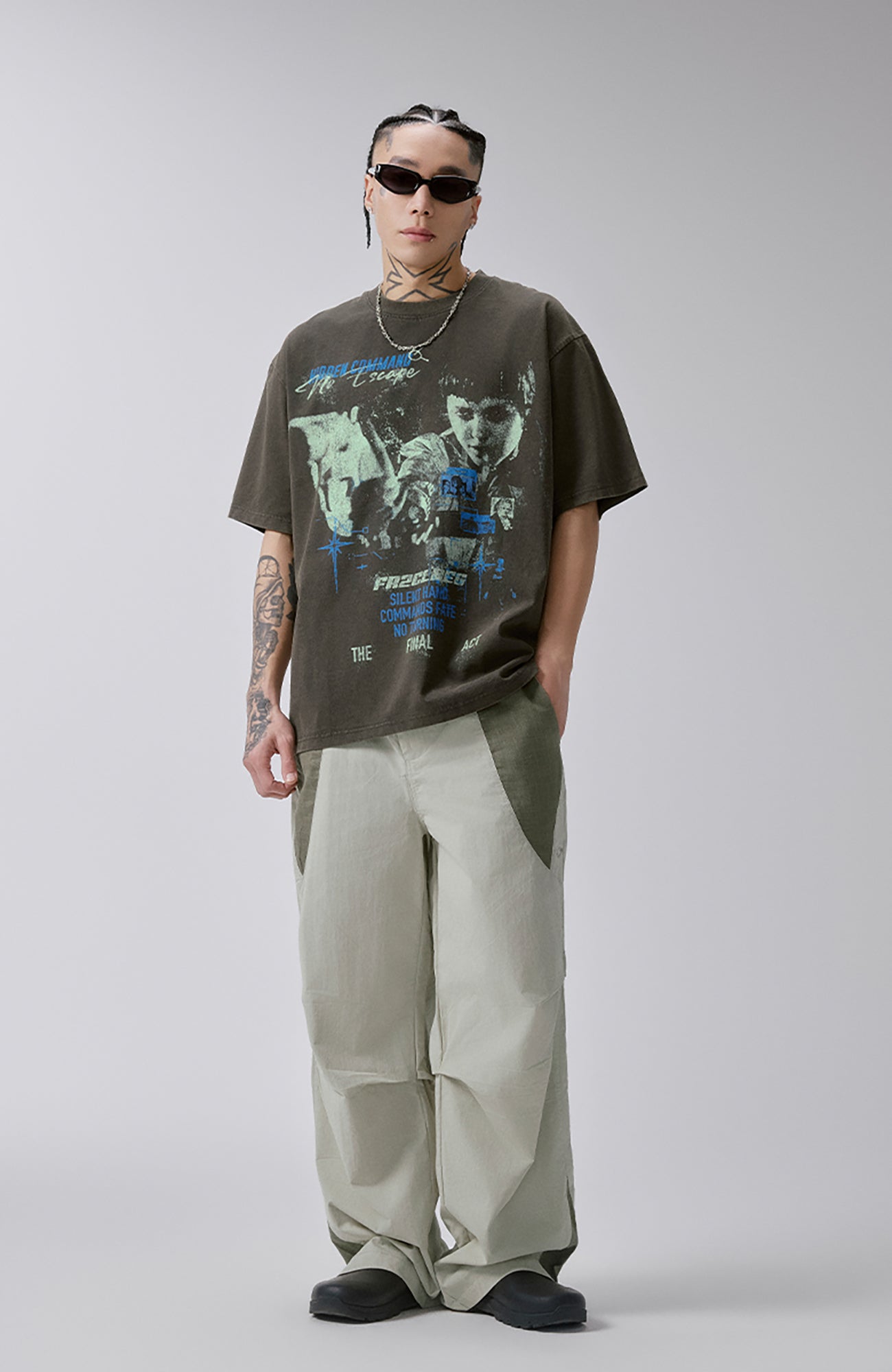 F2CE Washed Graphic Tee-T Shirt-S-Free Shipping Leatheretro