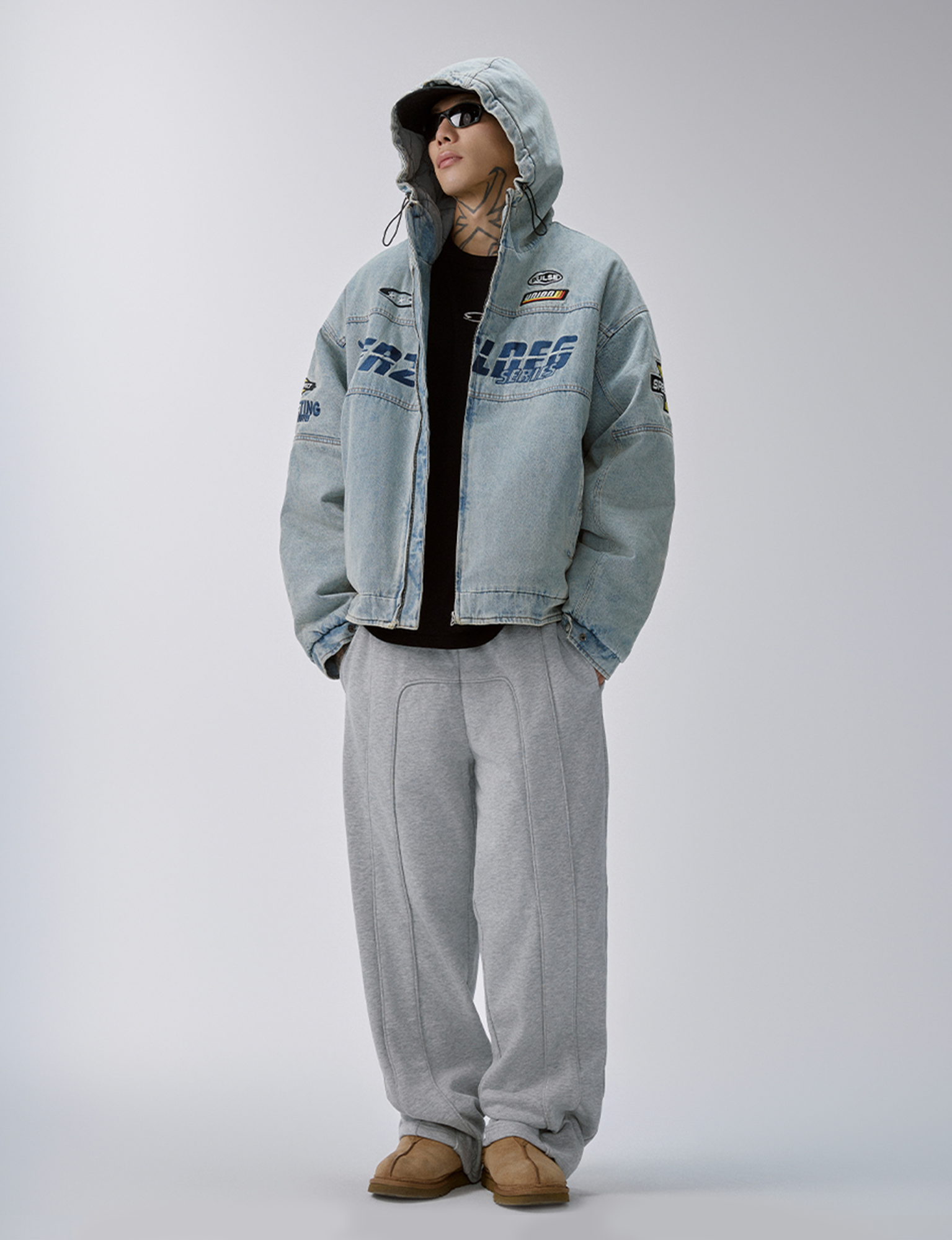 F2CE Stitch Seam Oversized Sweatpants-Pants-S-Free Shipping Leatheretro