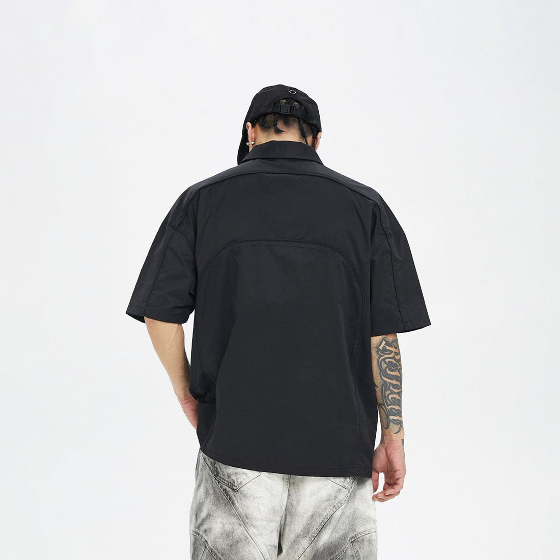 F2CE Spliced Metal Logo Half Shirt-Half shirt-S-Free Shipping Leatheretro