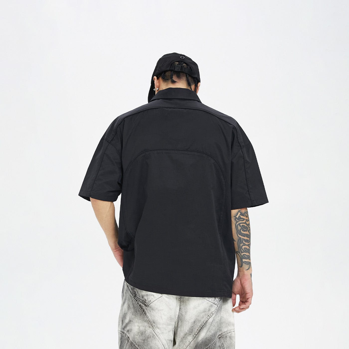 F2CE Spliced Metal Logo Half Shirt-Half shirt-S-Free Shipping Leatheretro