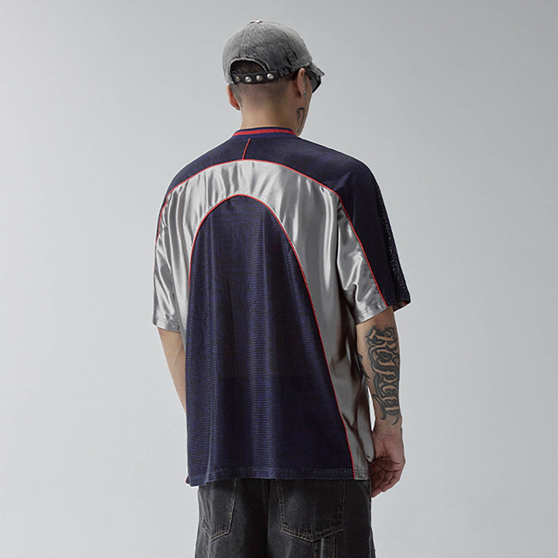 F2CE Mesh Contrast-Panel Quick-Dry Jersey-T Shirt-S-Free Shipping Leatheretro