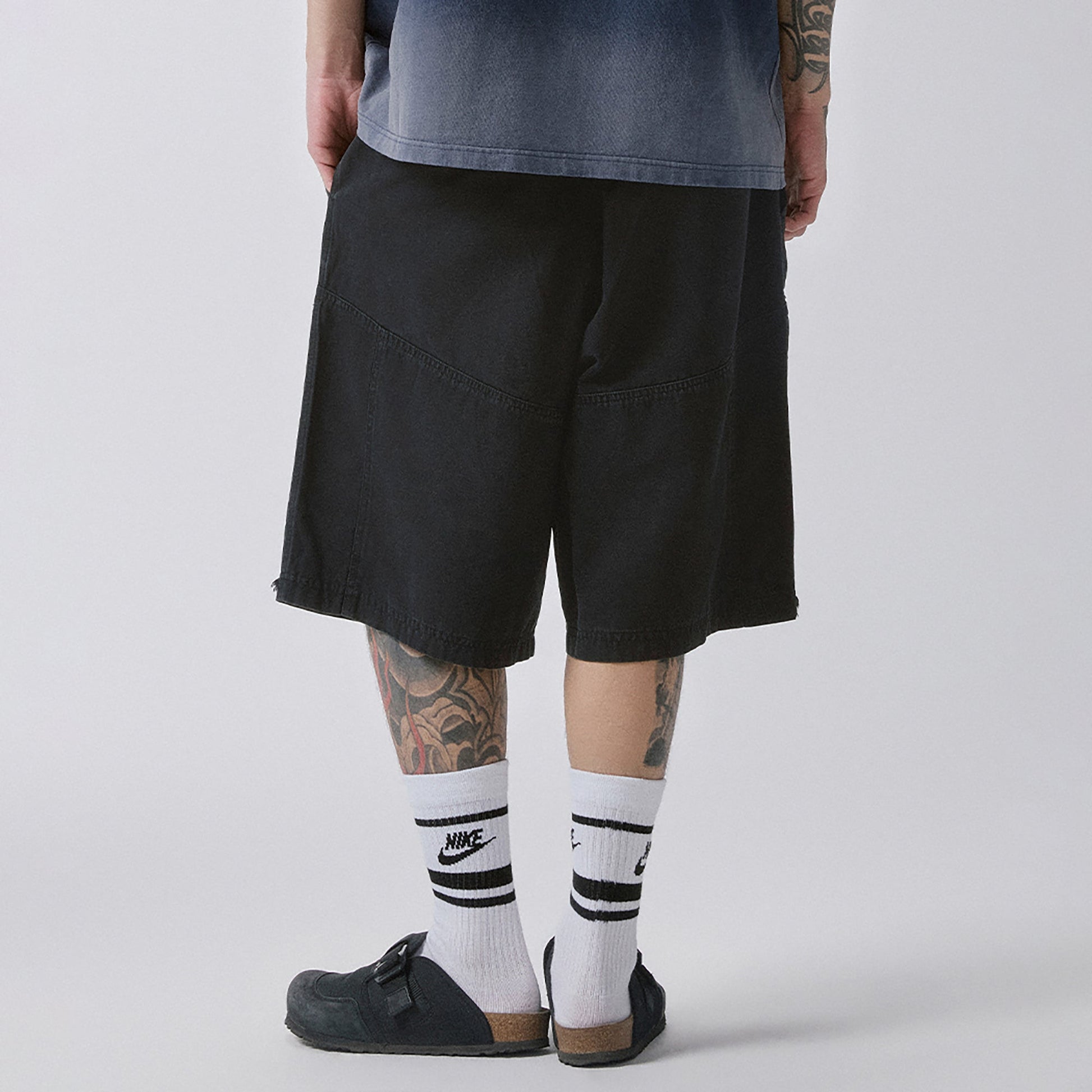 F2CE Raw-Edge Straight-Leg Shorts-Shorts-S-Free Shipping Leatheretro