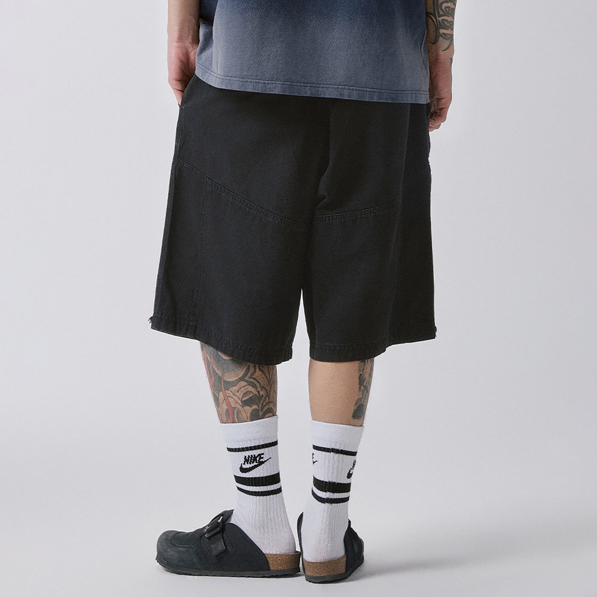 F2CE Raw-Edge Straight-Leg Shorts-Shorts-S-Free Shipping Leatheretro