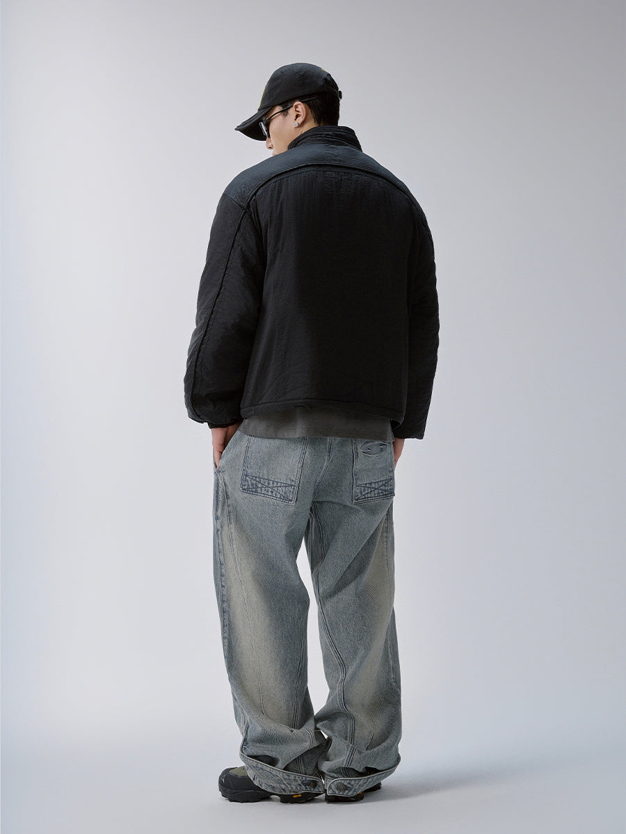 F2CE Structured Panel Stand-Collar Puffer-Jacket-S(Preorder)-Free Shipping Leatheretro