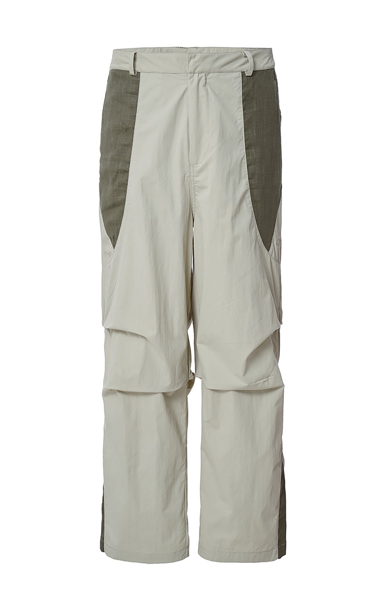 F2CE Colorblock Pleated Straight-Leg Pants-Pants-S (Preorder)-Free Shipping Leatheretro