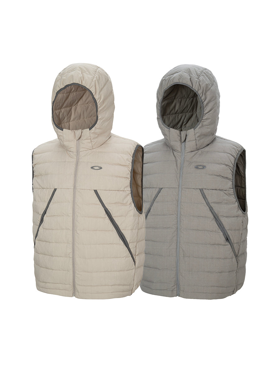 F2CE Structured Puffer Down Hooded Vest-Vest-S£¨Preoder£©-Beige-Free Shipping Leatheretro