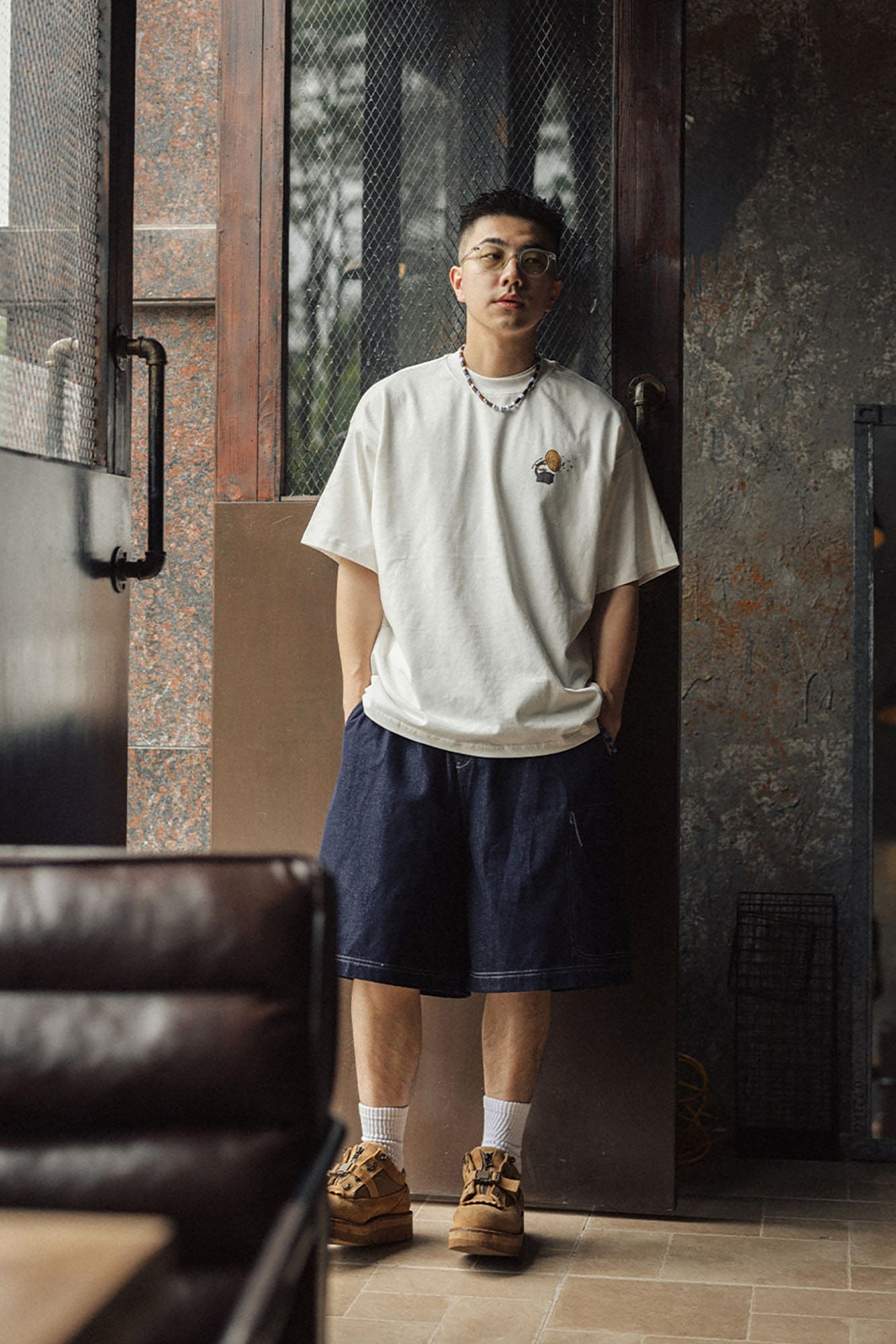 BANANA CLUB Gramophone Graphic Sorona Oversized T-Shirt-T Shirt-S-White-Free Shipping Leatheretro