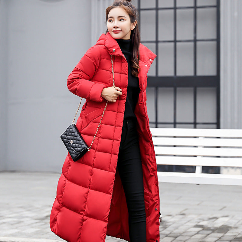 Fashion Winter Cotton Long Women Outerwear-Outerwear-Red-M-Free Shipping Leatheretro