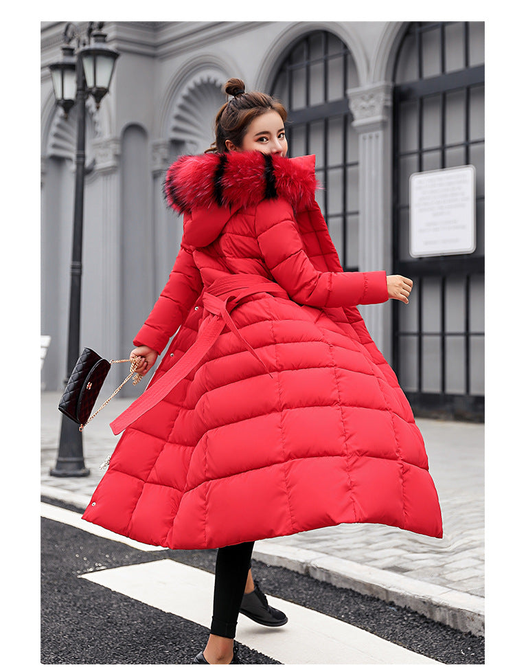 Fashion Winter Cotton Long Women Outerwear-Outerwear-Red-M-Free Shipping Leatheretro