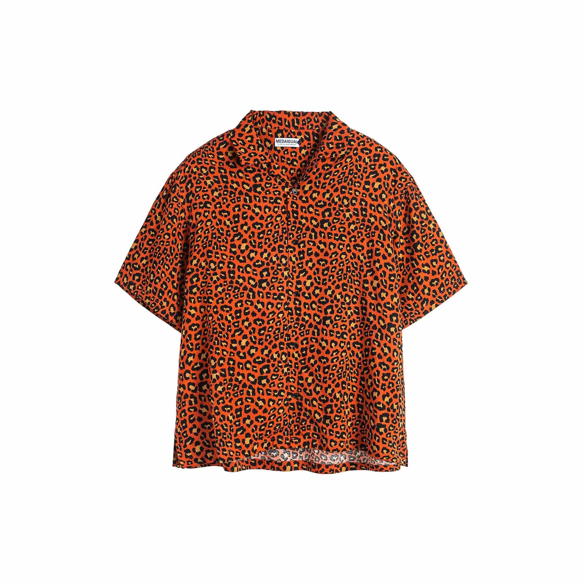 ME DA IGUAL Retro Leopard Full-Print Cuban Half Shirt-Shirt-M-Free Shipping Leatheretro