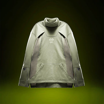 XIPHEVIL Mesh Paneled Tactical Turtleneck Sweatshirt Green-L/S Tee-XS-Free Shipping Leatheretro