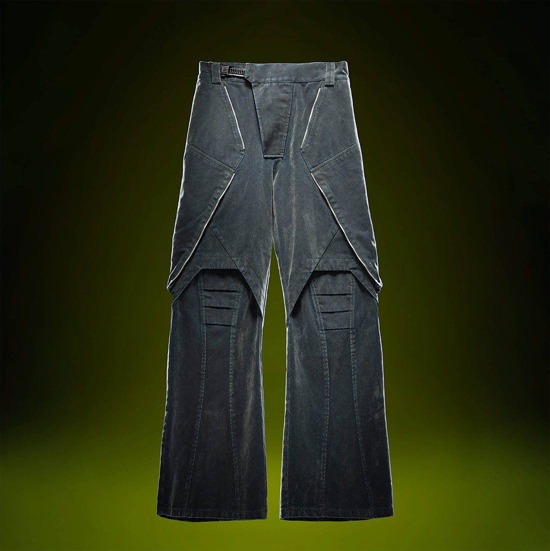 XIPHEVIL Layered Paneled Robotic Wide-Leg Pants-Pants-XS-Free Shipping Leatheretro