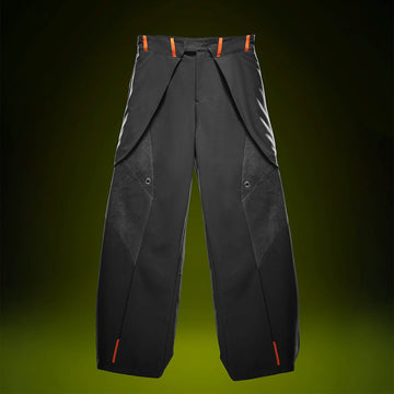 XIPHEVIL Mech Paneled Utility Wide-Leg Pants Black-Pants-XS-Free Shipping Leatheretro