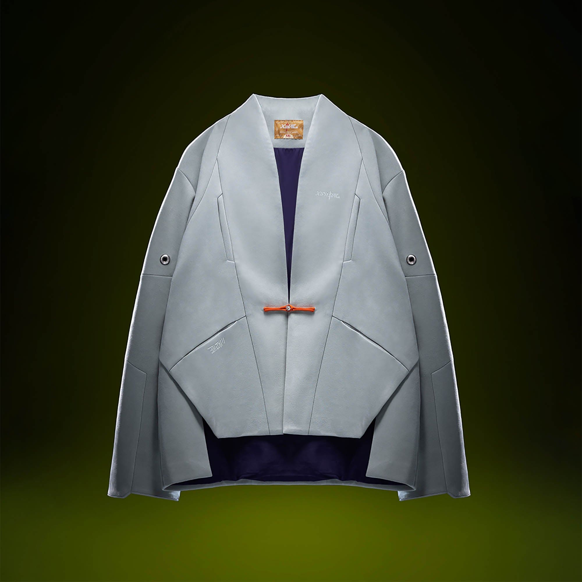 XIPHEVIL Deconstructed Utility Faux Suede Daoist Robe White-L/S Tee-XS-Free Shipping Leatheretro