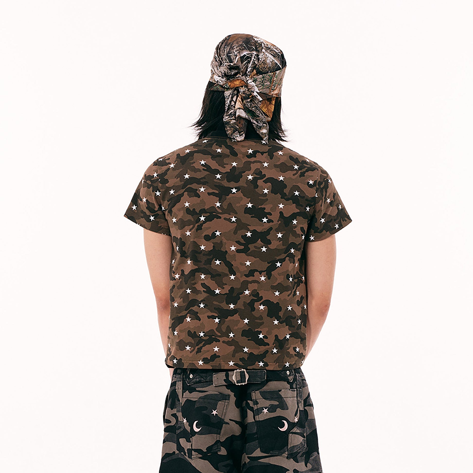 PASET Star Camo Cross Graphic Tee-T Shirt-S-Red-Free Shipping Leatheretro