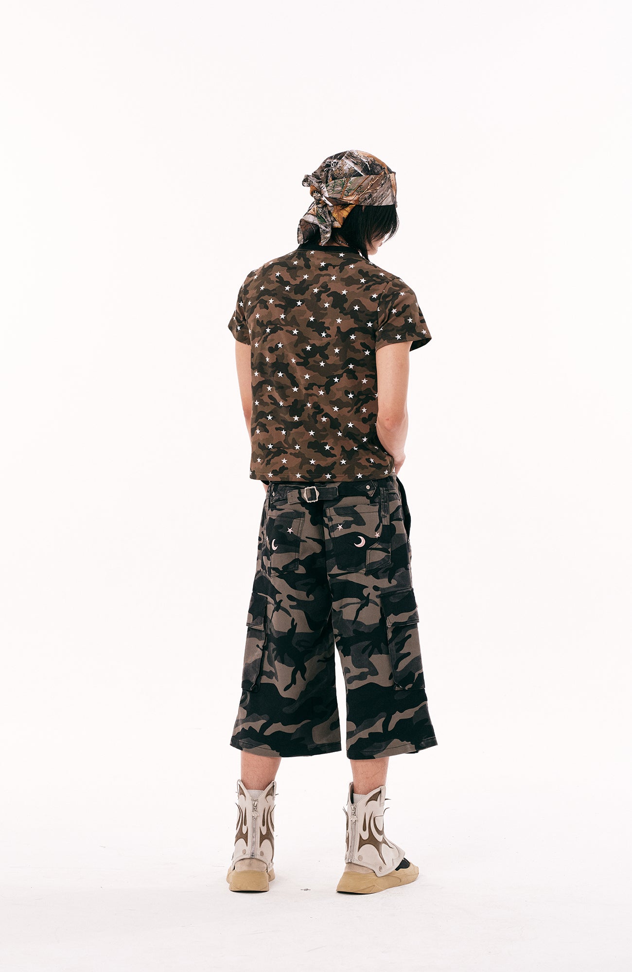 PASET Star Camo Cross Graphic Tee-T Shirt-S-Red-Free Shipping Leatheretro