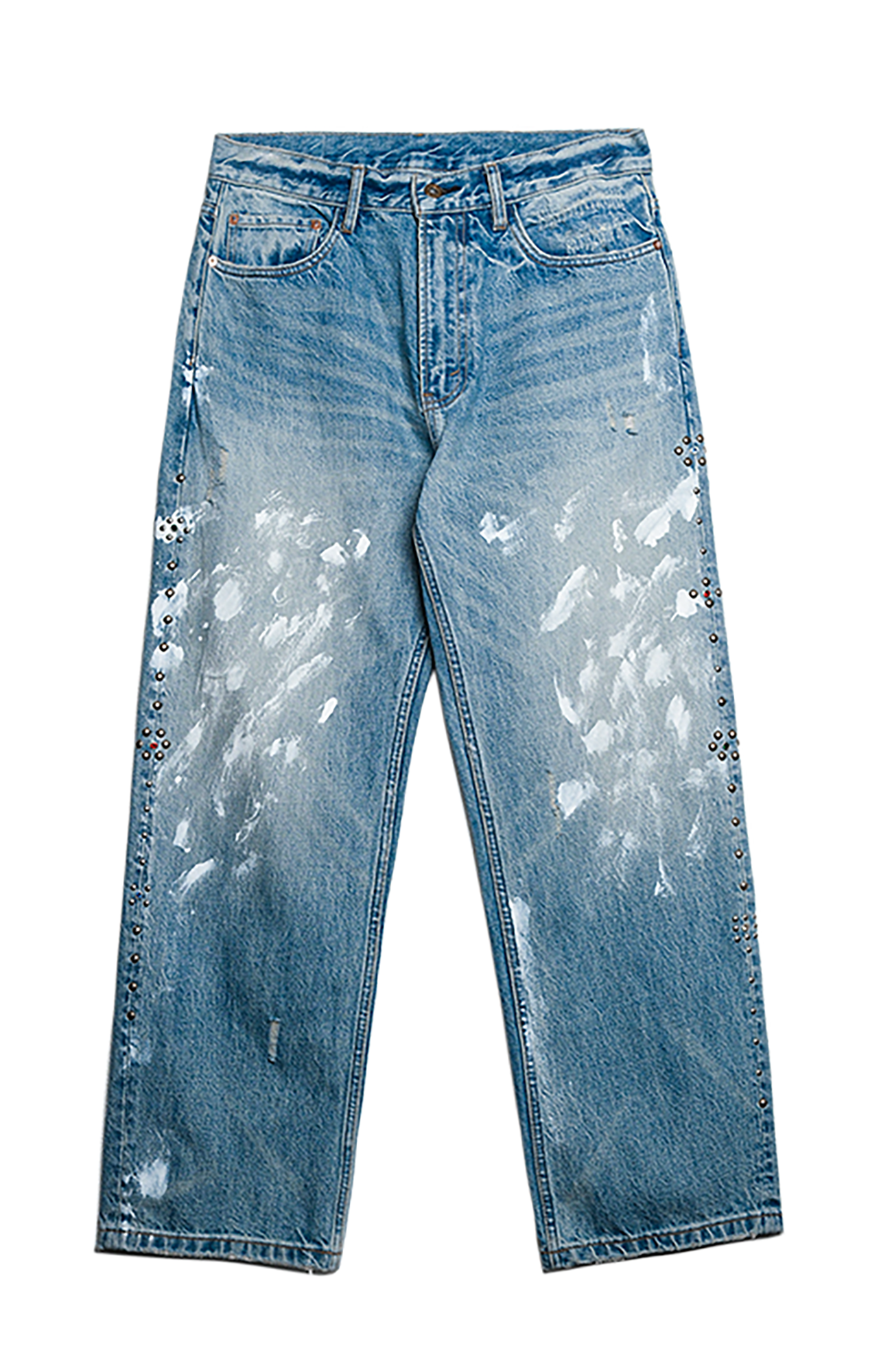NEIGBORL Paint Splatter Washed Denim Pants-Pants-XS(29) (Preorder)-Free Shipping Leatheretro