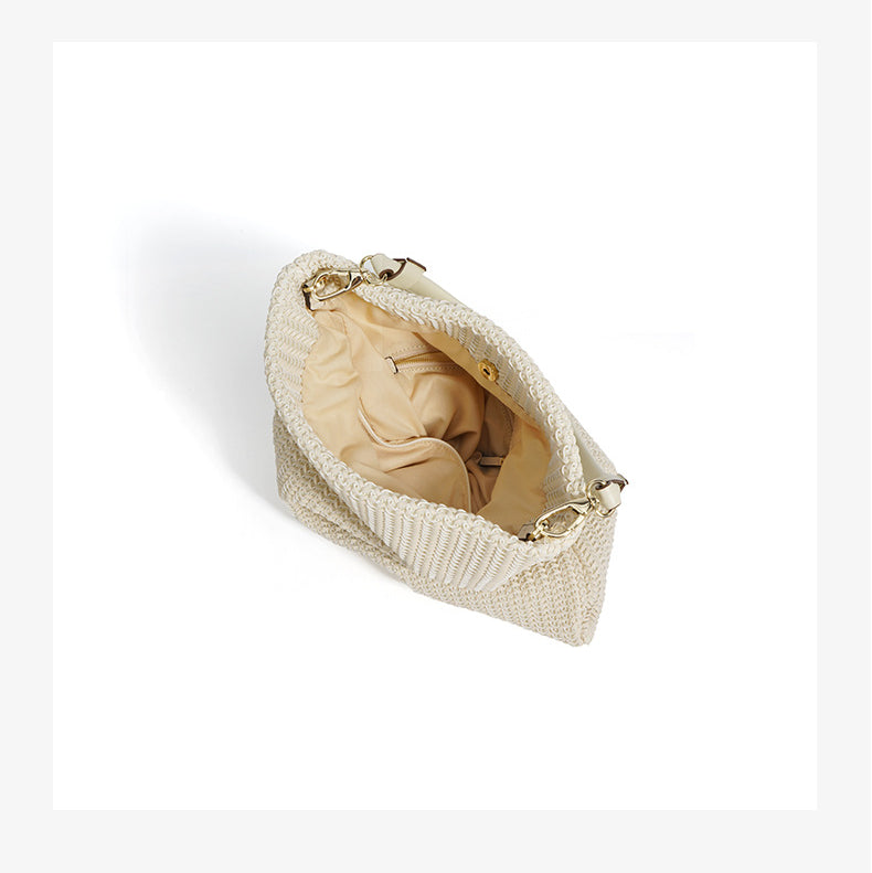 Women's Summer Knit Tote Bag – Large Capacity Minimalist Shoulder Bag for Work-Leather Tote Bags-beige-Free Shipping Leatheretro