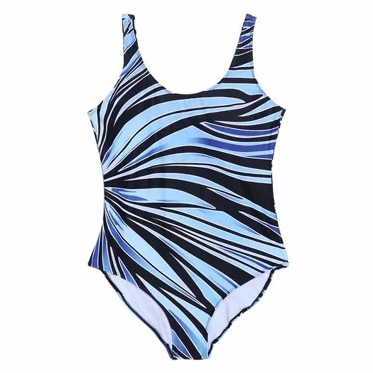 Sexy Women Striped Plus Sizes Women One Piece Swimwear-Swimwear-Rainbow-L-Free Shipping Leatheretro