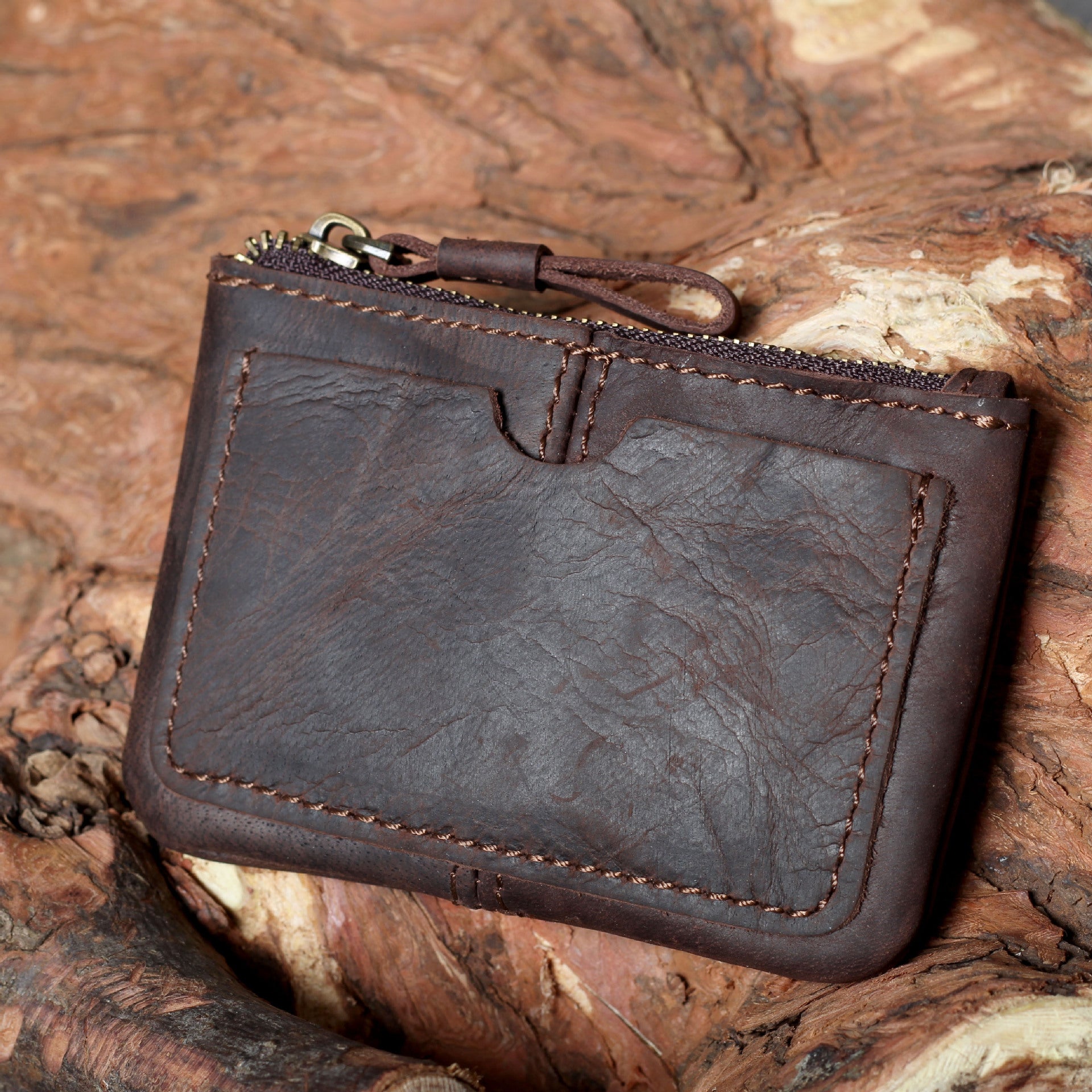 Vintage Leather Card Wallet for Men & Women-Handbags, Wallets & Cases-Black-Free Shipping Leatheretro