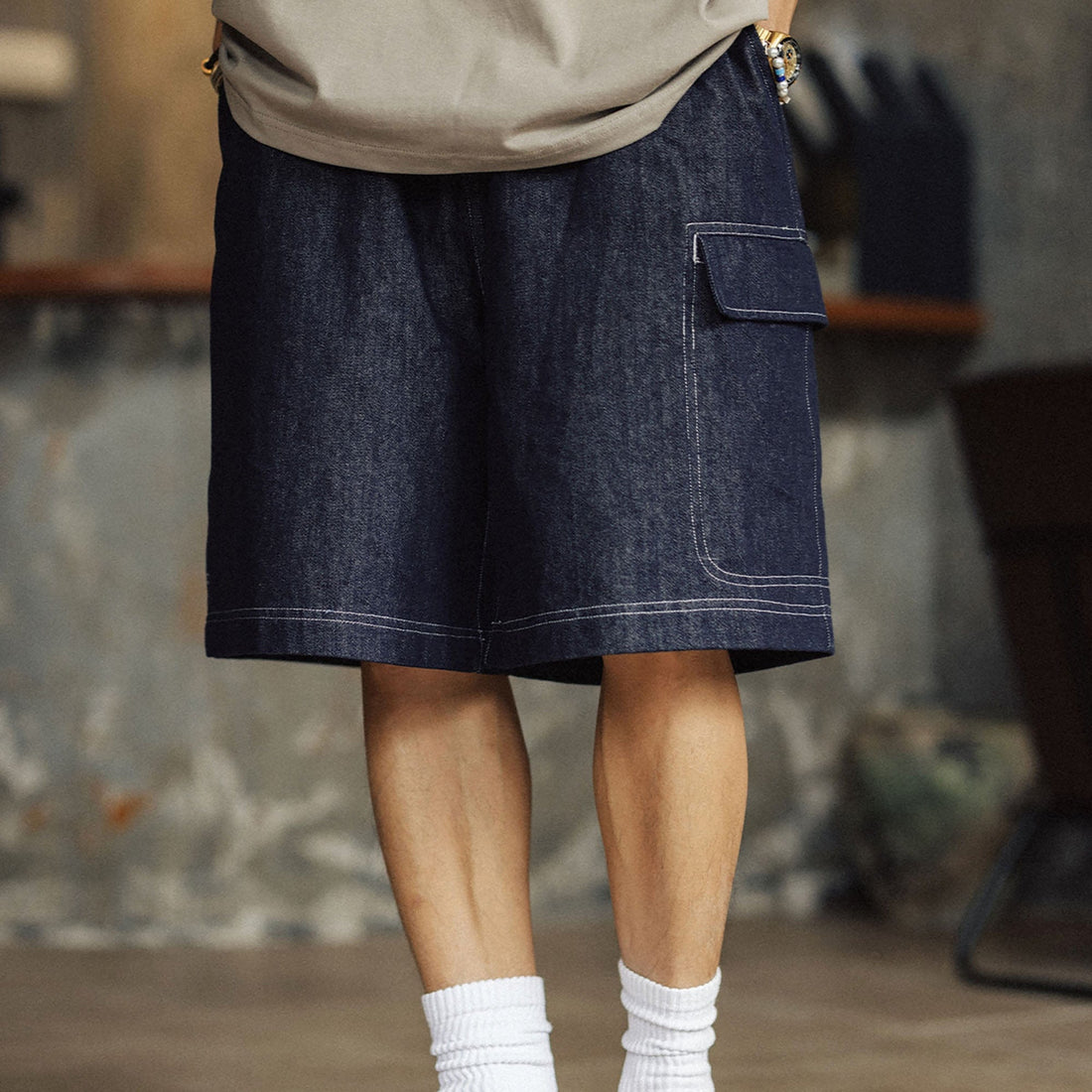 BANANA CLUB Essential Multi-Pocket Raw Shorts-Shorts-S-Free Shipping Leatheretro